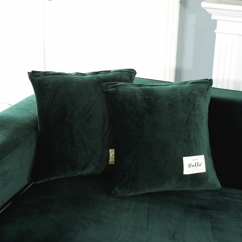 Elastischer Sofabezug aus Samt für Chaiselongue und Ecksessel, Dunkelgrün, Breite: 90-140 cm - Bild 3