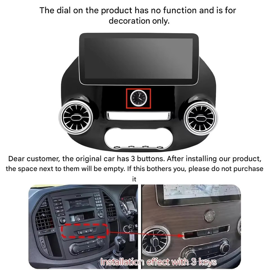 ESSGOO Android 15 Autoradio für Mercedes-Benz Vito W447 (2016-2021) mit 12,3 Zoll IPS Display, 6GB RAM, 128GB Speicher, GPS, Bluetooth, WLAN, kabelloses Carplay und Android Auto, Schwarz - Bild 2