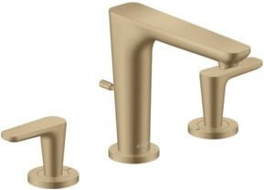 Hansgrohe Axor Citterio Waschtischarmatur 3-Loch mit zwei Griffen in Gold und gebürstetem Messing mit Pop-up-Abfluss - Bild 1