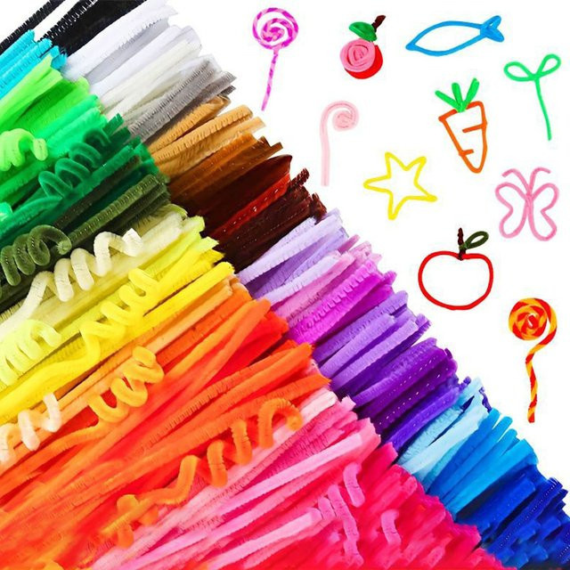 Chenille-Stiele, DIY-Bastelstreifen, 100 Stück, multicolor - Bild 1