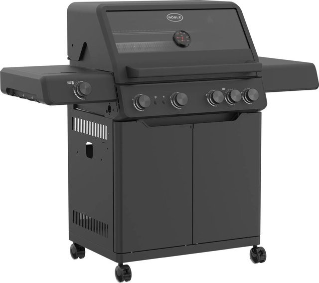 Rösle Allflame Hero 4 Gasgrill in Schwarz mit VARIO+ Grillrostsystem und emailliertem Gusseisen - Bild 2