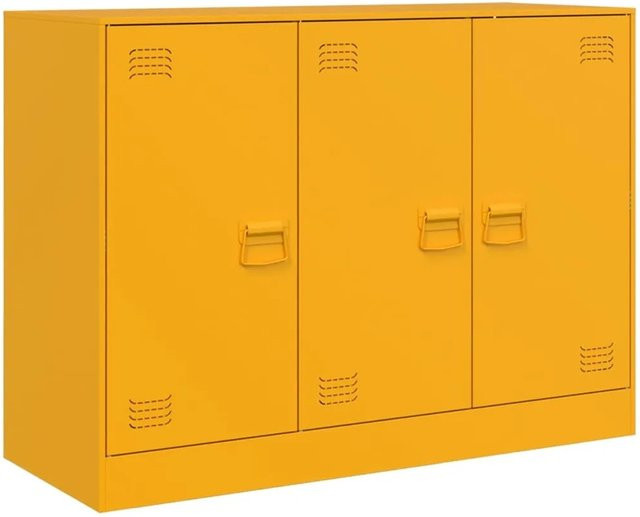 vidaXL Sideboard aus kaltgewalztem Stahl in Senfgelb, B/T/H: 99 x 39 x 73 cm - Bild 1