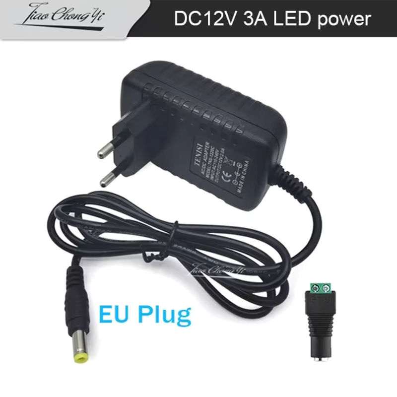 TiaoChongYi Netzteil Adapter 36W 12V 3A AC zu DC Stromversorgung für LED Streifen und Beleuchtung mit EU US UK AU Stecker - Bild 3
