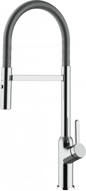 VIZIO Küchenarmatur BOD mit 360 Grad schwenkbarem Auslauf und abnehmbarer 2-Strahl Handbrause in Chrom/Silber - Bild 1
