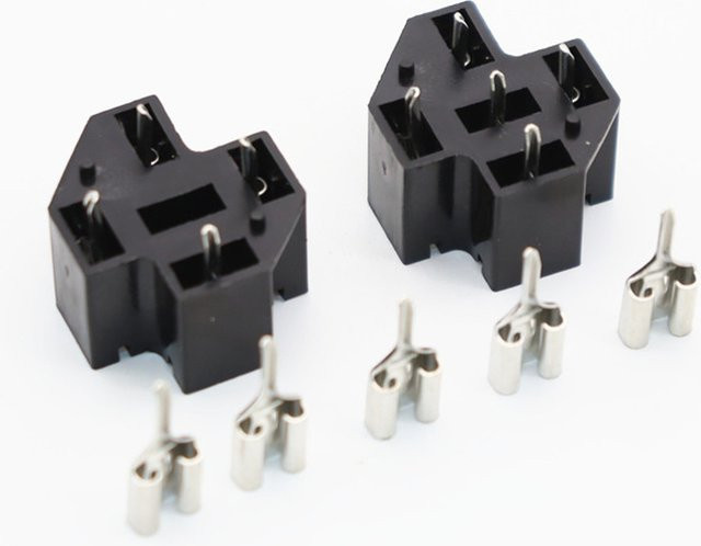 Auto 40a 6,3 Pin SPDT Relais Buchse Stecker Adapter Platine mit Montage Basis Halter und Klemmen in Schwarz - Bild 1