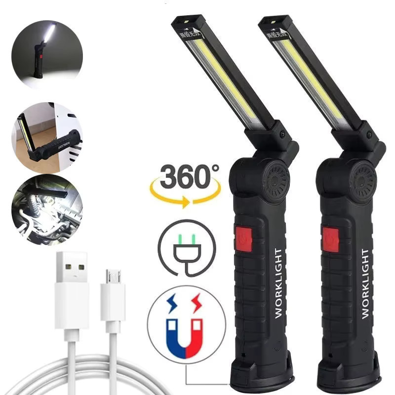 BALDR USB-aufladbare COB LED Arbeitsleuchte mit Magnet und faltbarem Design in Schwarz - Bild 6