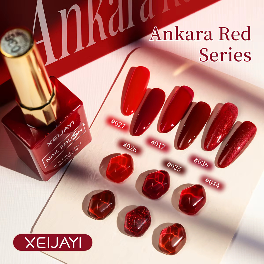 XEIJAYI Gel-Nagellack-Set, Rot, Glänzend, 6-teilig - Bild 2