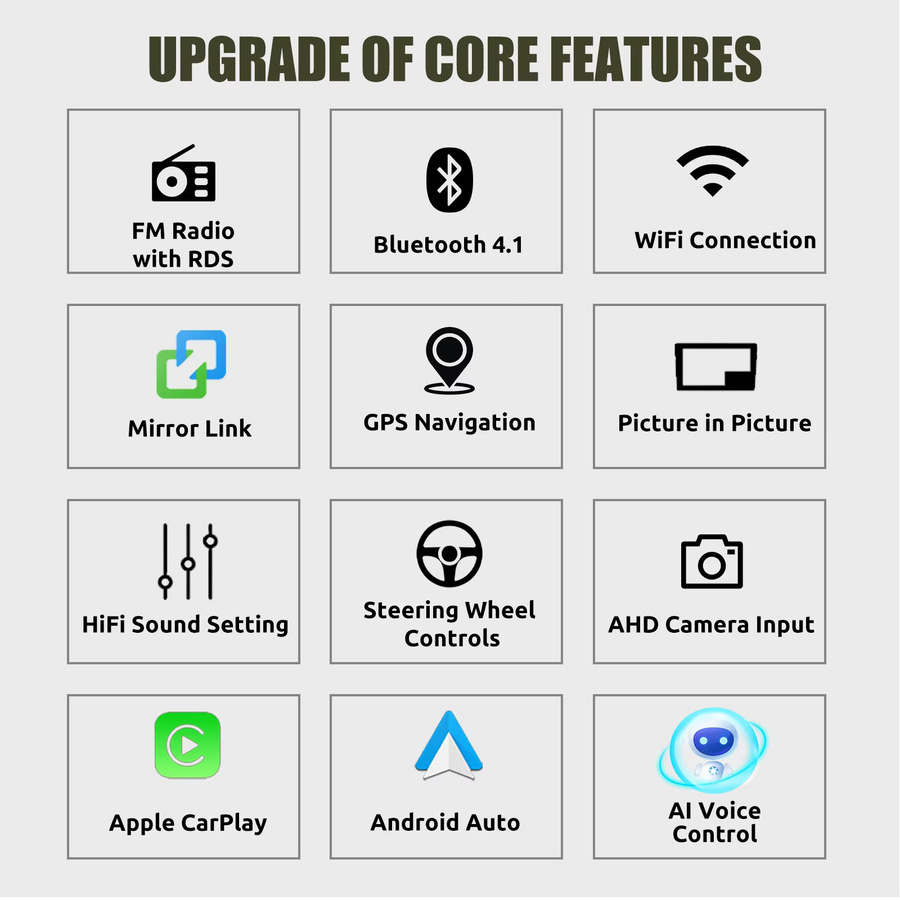 ESSGOO Android 14 Autoradio mit Wireless CarPlay, 4+64G, für Opel Astra Vectra Vauxhall Antara Zafira Corsa C D Vivaro Meriva - Bild 4