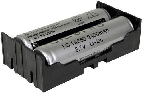 MPD BK-18650-PC4 Batteriehalter für 2x 18650 Akkus in Schwarz, Durchsteckmontage THT, B/T/H: 40,21 x 77,7 x 21,54 mm - Bild 1