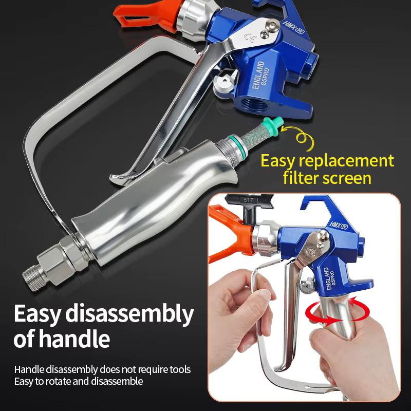 Contractor GRC 4-Finger Airless Farbspritzpistole mit 24.8MP und Schutzsensorlicht für Hochdruck-Farbspritzarbeiten, Spitze 517 - Bild 3