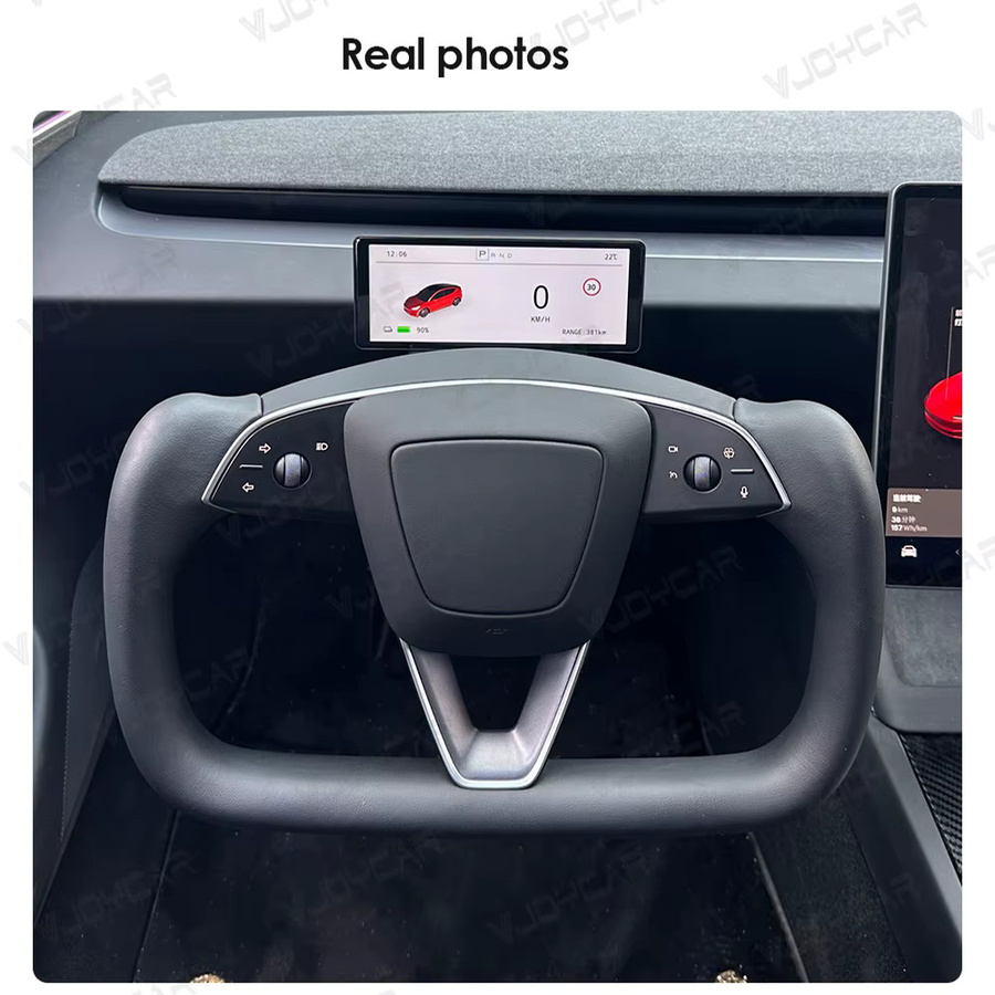 Tesla Yoke Griff Modell 3 Highland 2024 2025 2026 Racing Lenkrad Zubehör aus Leder in Schwarz - Bild 4