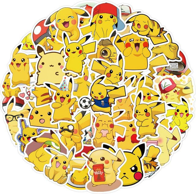 Pokémon Pikachu Graffiti Aufkleber 60-teiliges Set bunt - Bild 1