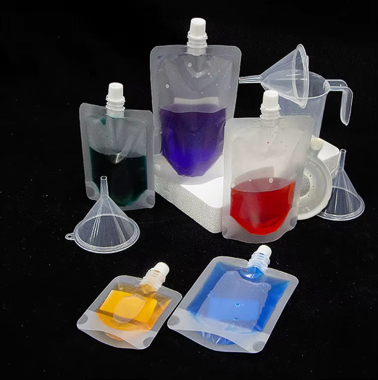 100 Stück leotrusting Mattierte Kunststoff-Saugdüsenbeutel mit Schraubverschluss für Getränke und Flüssigkeiten, Transparent, 30 bis 500 ml - Bild 2