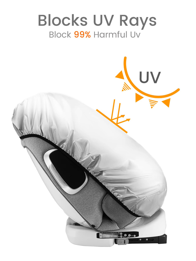 Universeller Autositz-Sonnenschutz mit UPF50+ UV-Schutz zur Kühlung des Kindersitzes - Bild 5