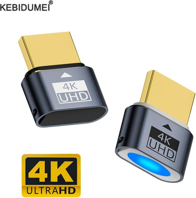 kebidumei HDMI Dummy Stecker 4K HDR Virtueller Monitor EDID Emulator Headless Ghost Display Adapter unterstützt bis zu 4K@60Hz und 1080@120Hz - Bild 1