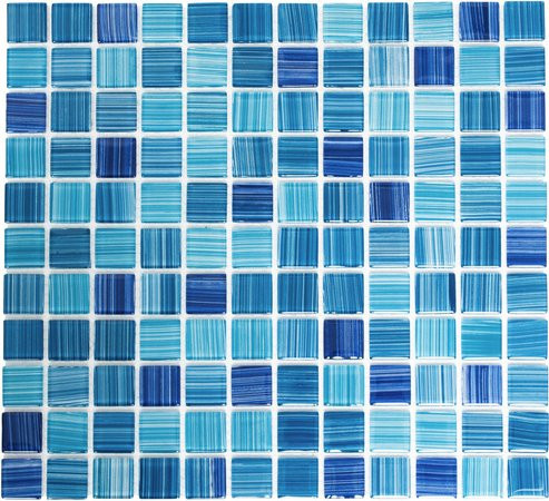 HuH Mosaik Mosaikfliese Code aus Glas in Blau als Wandbelag oder Bodenbelag, B: 30,2 cm, L: 32,7 cm - Bild 1