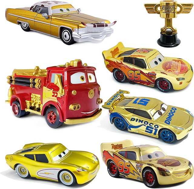 TAKARA TOMY Disney Cartoon-Autos, goldenes Rennauto, Metall-Druckgussmodell - Bild 1
