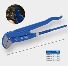 Brilliant Tools Eckrohrzange 2 Zoll, 45 Grad gewinkelt aus Chrom-Vanadium-Stahl in Blau - Bild 1