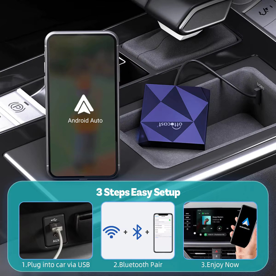 OTTOCAST A2Air Wireless Android Auto Adapter mit NFC-Verbindung als kabelloser USB-Dongle für Audi, Porsche, Benz, Volvo und Toyota - Bild 5