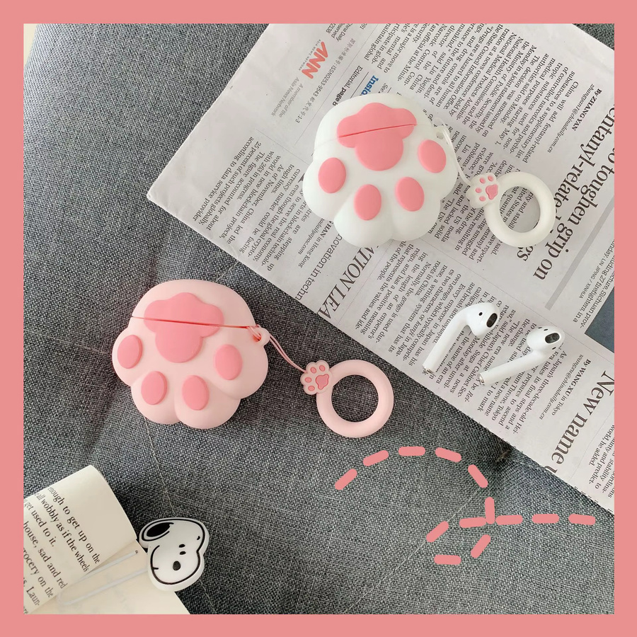 ZHANZHI Cartoon Kopfhörerhülle mit Handring für AirPods 1/2, AirPods Pro, AirPods Pro 2 und AirPods 3 in Weiß oder Pink - Bild 2