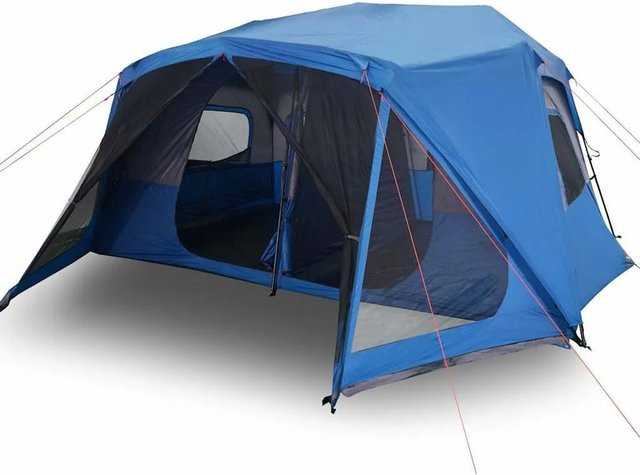 Furnicato Familienzelt Campingzelt mit Kabine in Blau, B/T/H: 443 x 437 x 229 cm - Bild 1