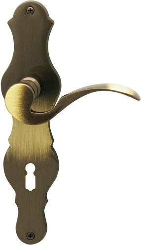 ALPERTEC Langschild-Garnitur Susan in Messing Braun Gold Poliert - Bild 1