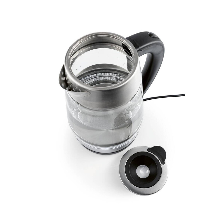 GOURMETmaxx Wasserkocher aus Glas und Edelstahl mit 1,7 l Fassungsvermögen in Schwarz, Blau oder Silber - Bild 3