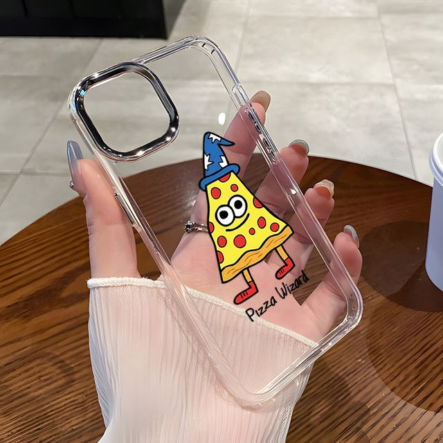 Pizza Wizard Transparente Handyhülle für iPhone 17 Pro Max, 16 Pro Max, 15 Pro, 14, 13, 12, 11 – Weiche und stoßfeste Schutzhülle - Bild 1