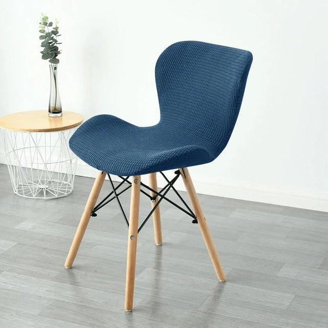 Bestbags Schmetterling Stuhlbezug aus elastischem Polarfleece in Blau für gebogene Stühle und Barhocker - Bild 1