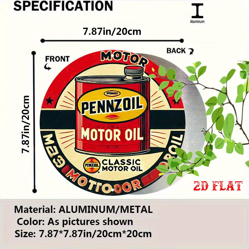 Rundes Aluminiumschild Potdemiel im Industrie-Stil mit abstraktem Grafikdesign, Durchmesser: 20 cm, Mehrfarbig - Bild 2