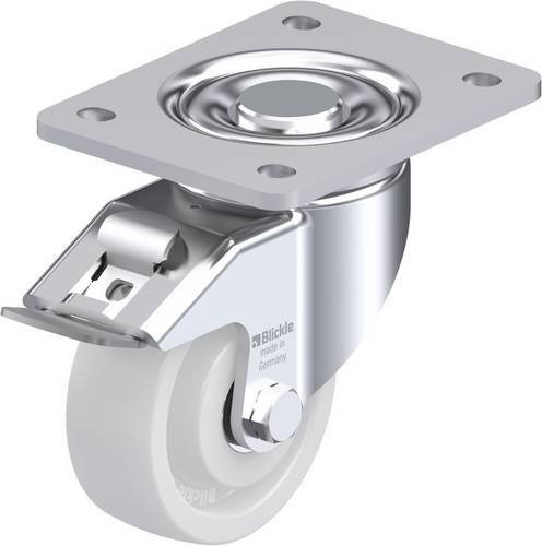 Blickle Lenkrolle LH-SPO 100K-3-FI mit Feststeller, Farbe Weiß, Rad-Durchmesser: 100 mm, Tragfähigkeit: 500 kg - Bild 1