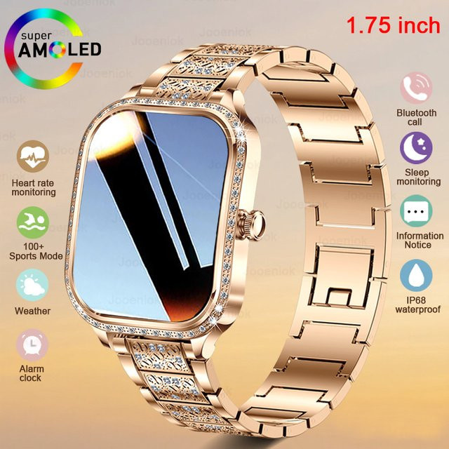 ChiBear Smartwatch, Diamantbesetzt, Roségold, Leder, Damen - Bild 1