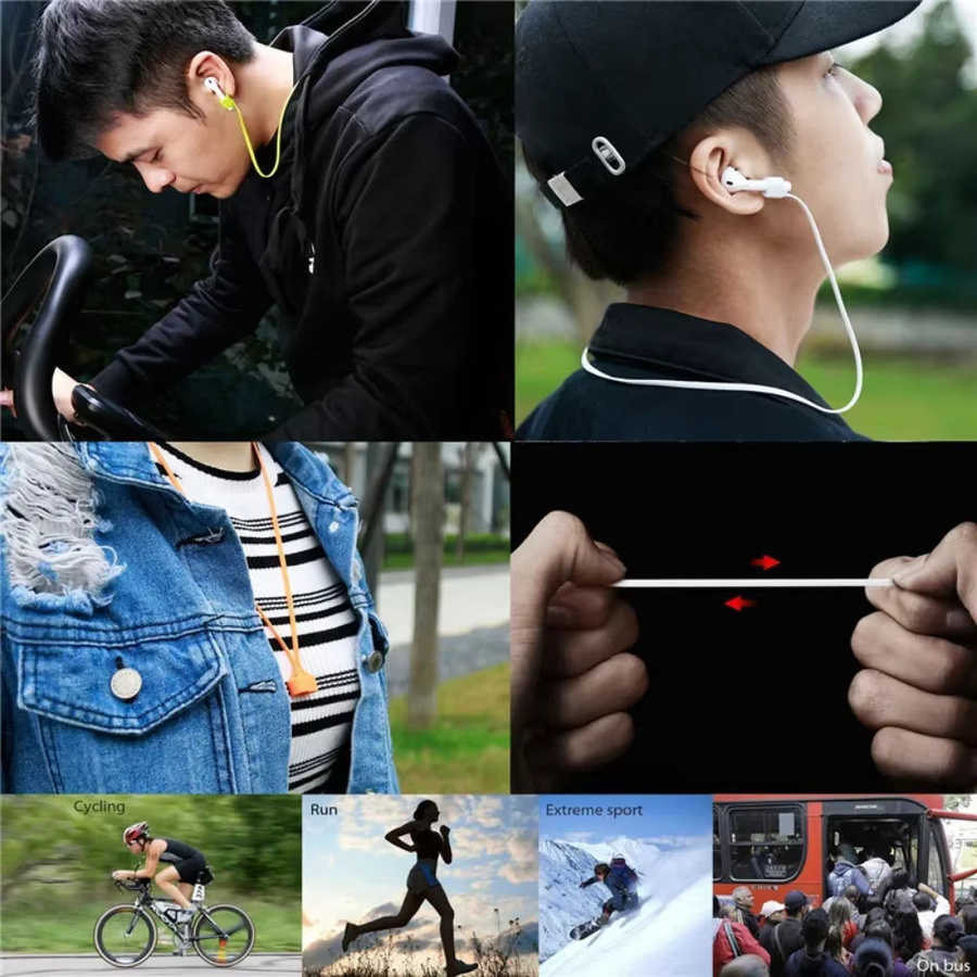 DIXSG Silikon-Kopfhörerkabel Halterung in Schwarz für AirPods 1, 2, 3 und Pro sowie Bluetooth-Headsets - Bild 3