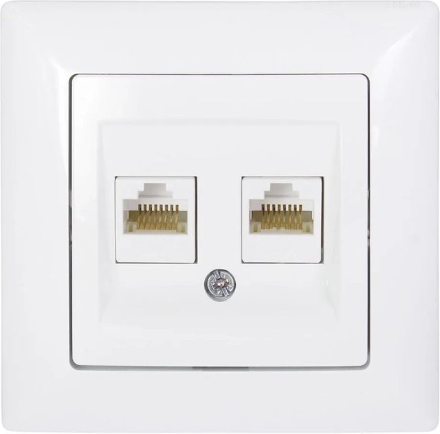 Günsan Visage Datenbuchse 2fach CAT6 Netzwerk Ethernet/LAN Weiß - Bild 1