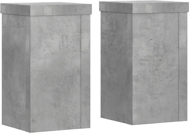 vidaXL Pflanzenständer 2er Set in Betongrau aus Holzwerkstoff, B/T/H: 10 x 10 x 18 cm - Bild 1