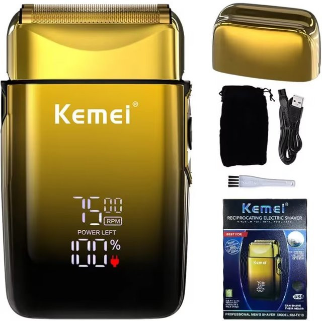 Kemei TX10 Elektrorasierer, Gold, Herren - Bild 1