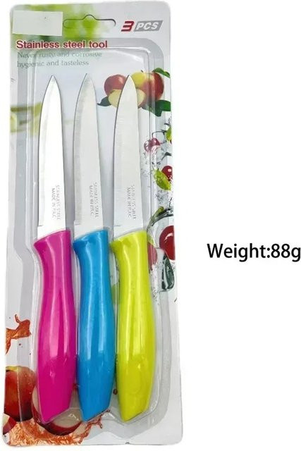 3-teiliges FEB.WIND Schälmesser-Set aus Edelstahl mit Kunststoffgriffen in Multicolor - Bild 1