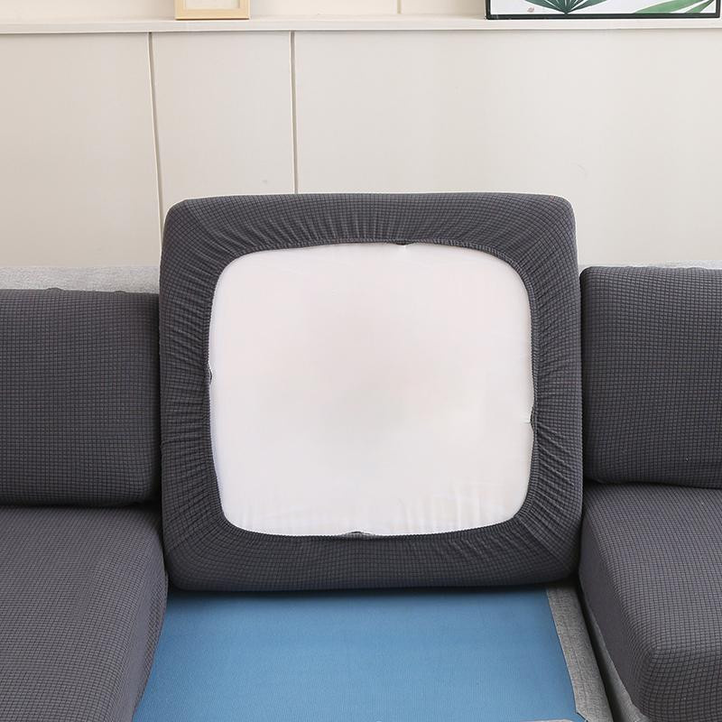 BRHUIXUE Wasserdichter Sofa-Sitzkissenbezug aus Jacquard-Polyester, elastisch und waschbar, Lichtgrau, Größe S - Bild 5