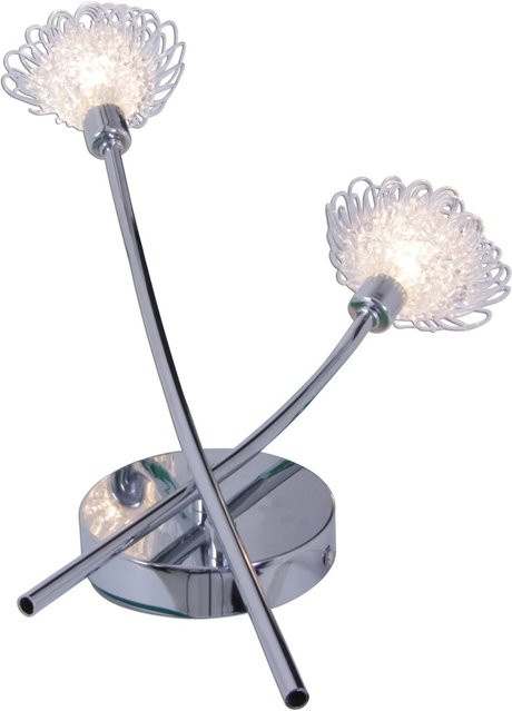 Näve Halogen-Wandleuchte Flower 2-flammig in Chrom mit transparentem Glas - Bild 1