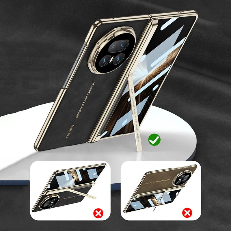 Honor Magic V5 Schutzhülle aus mattem Leder mit magnetischem Scharnier und Glasabdeckung für den vorderen Bildschirm sowie Unterstützung für kabelloses Laden - Bild 4