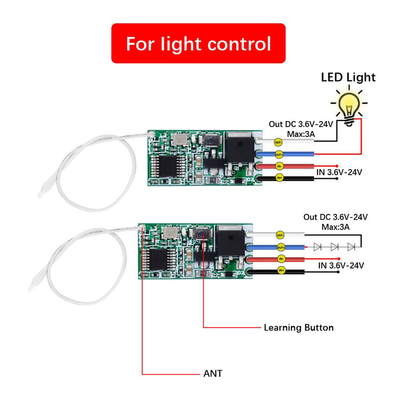 QIACHIP Drahtlose RF Fernbedienung 433 MHz Mini Relais Schalter mit LED Empfänger und Sender für DIY Projekte - Bild 3