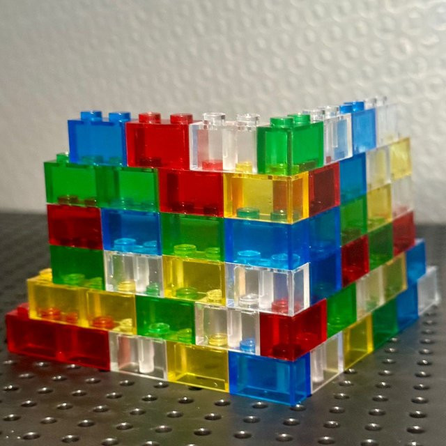 Kleine Partikel Ziegel 1x2 Baustein, Zubehör, 40-teiliges Set, Transparent, Klar - Bild 1