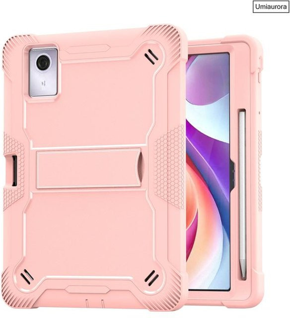 Lenovo Idea Tab Plus 12,1 Zoll Schutzhülle Silikon und PC Hybrid Case mit Ständer in Pink - Bild 1