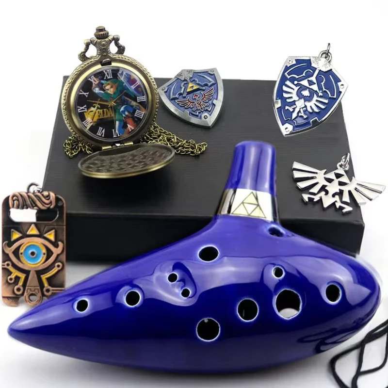 Bandai Ocarina Ceramic Legend Of 12 Tones Alto C Keramik-Ocarina Musikinstrument mit Liederbuch, Halsschnur und Halskordel - Bild 5