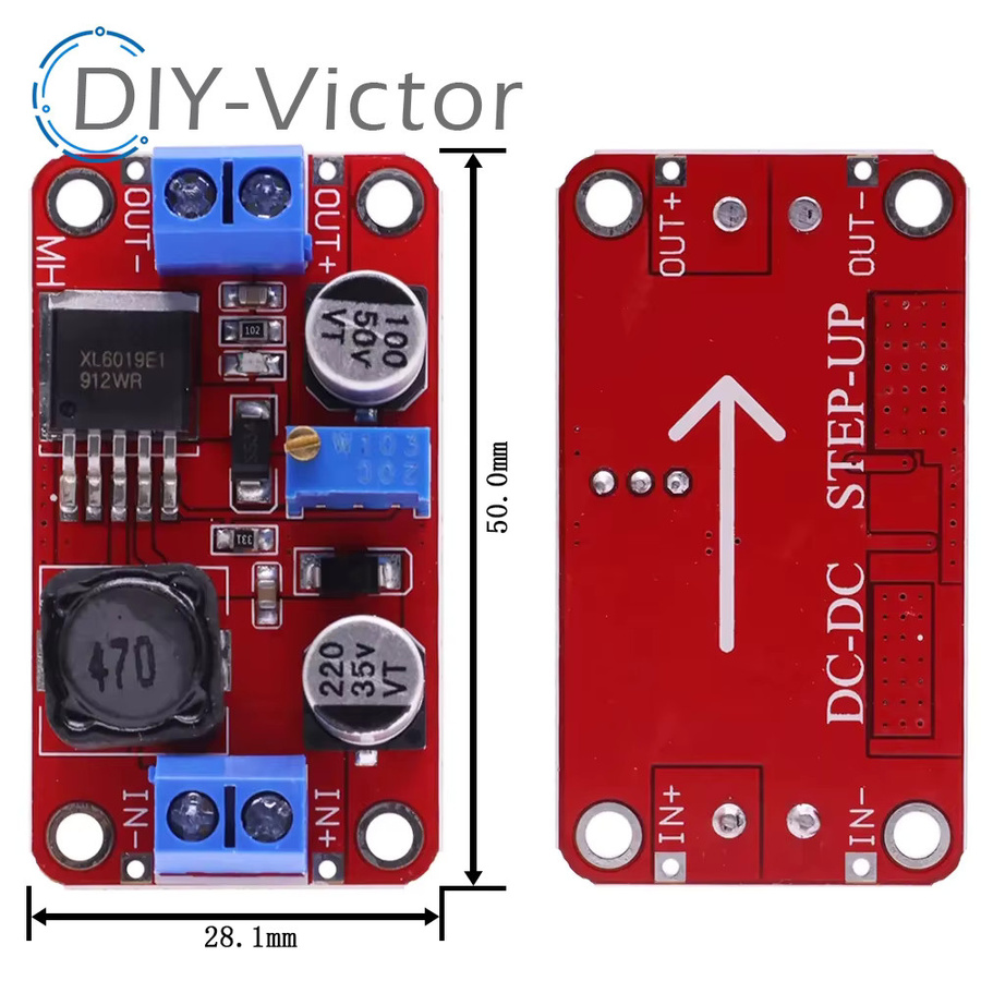 DC-DC Boost Step-Up Spannung Konverter XL6019 Einstellbarer Ausgangsspannungsregler in Rot - Bild 4