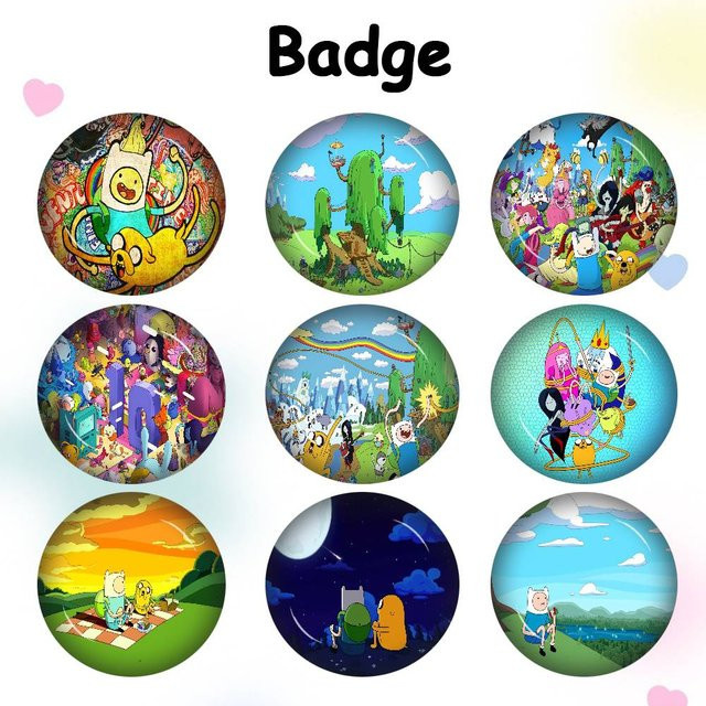Anstecknadeln Cartoon Adventure Time, 32/44/58mm - Bild 1
