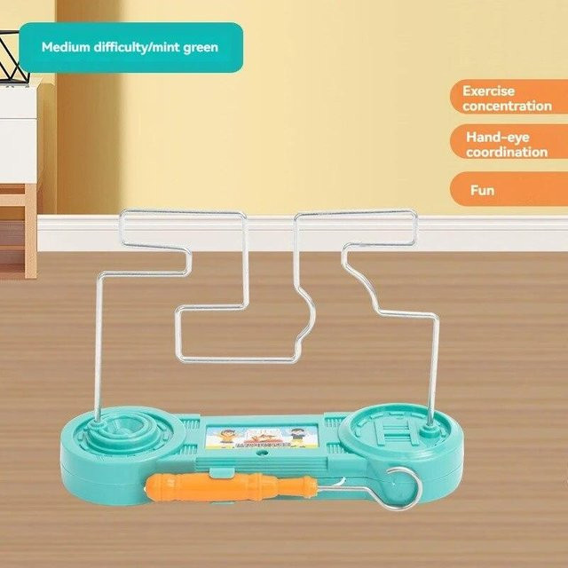 Yiran bag Feuerlinie Auswirkungen Elektrische Touch Labyrinth Puzzle, interaktives Spiel, weiß - Bild 1