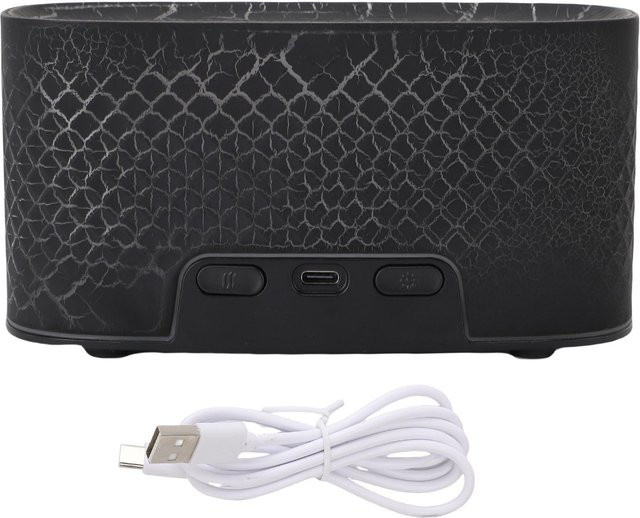 OutsideWorld Aroma Diffusor Feuer-Luftbefeuchter mit 7 Farben, Grau/Schwarz - Bild 1