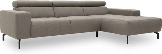 DOMO Sofa Cunelli L-Form mit Longchair in Silber, Polsterstoff, B: 292 cm, T: 175 cm - Bild 1