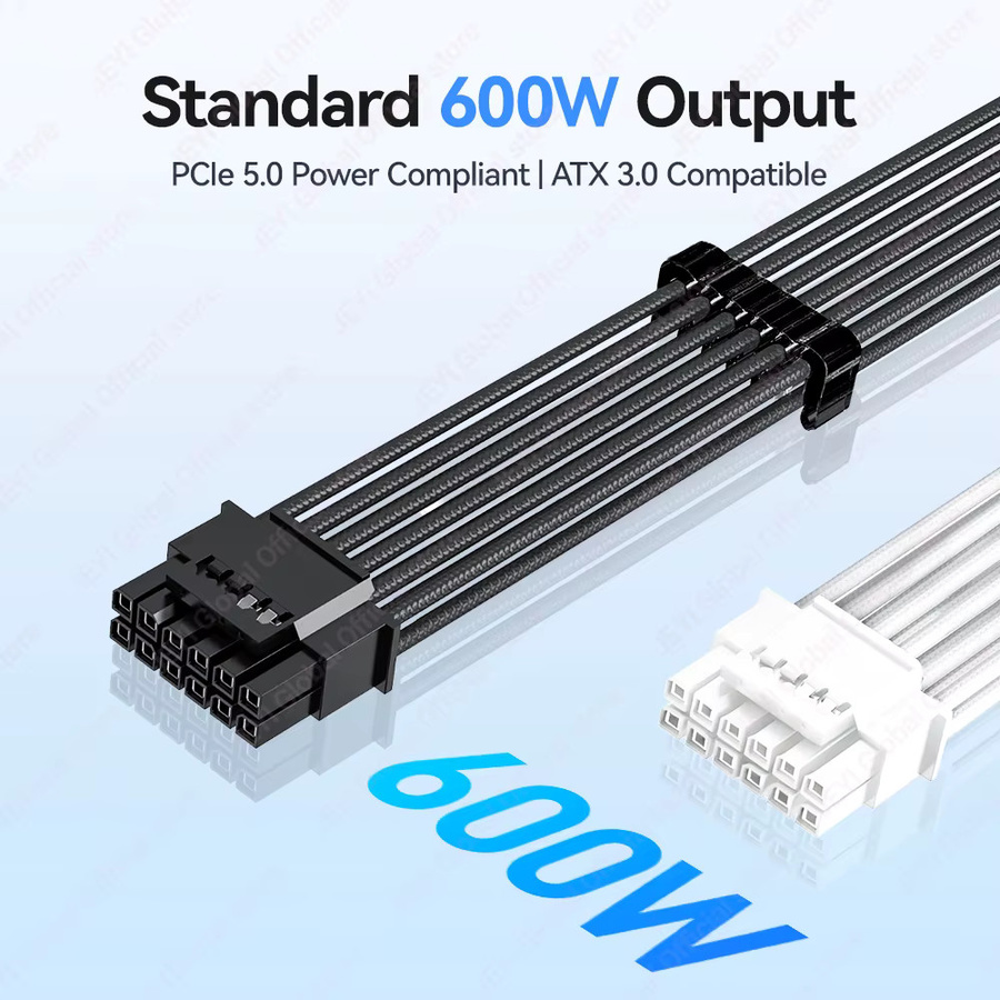 JEYI 12VHPWR auf 2/3/4x8 Pin Adapter Stromkabel für RTX 4090/4080/4070 und 5090/5080/5070 Grafikkarten, Schwarz - Bild 2